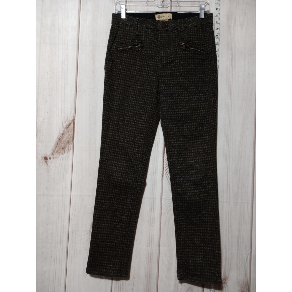 Democracy Ab Technology Houndstooth Slim Leg Pants Brown Black Size 2 BN2474T1X2